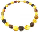 Amber beads made of multi-colored stones